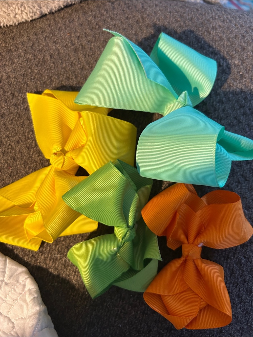 Kids  Hair Bows - Yellow, Lime, Aqua, Orange